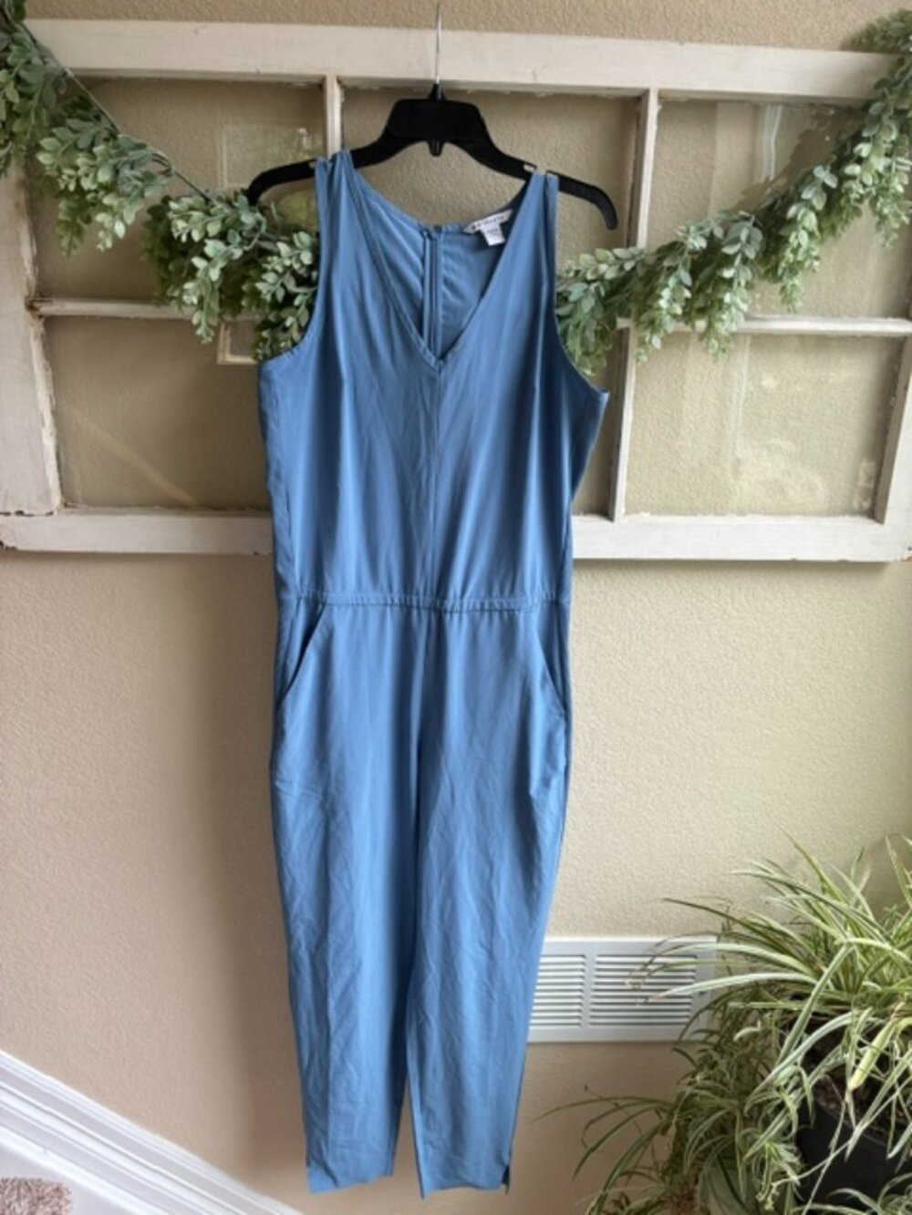 Athleta light blue full length romper/jumpsuit, size Medium